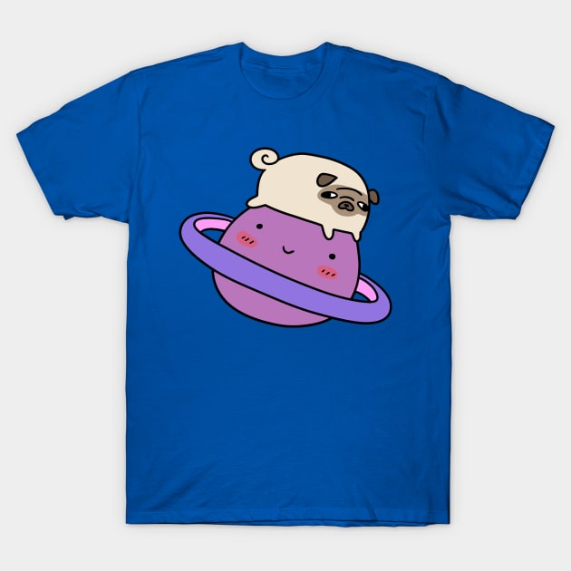 Saturn Pug T-Shirt by saradaboru